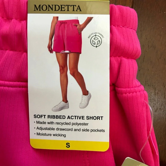 NWT Mondetta Womens Soft Ribbed Active Shorts  pink moisture wicking Size S - Picture 5 of 11
